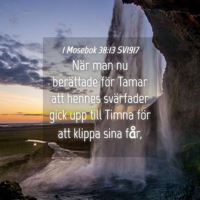 Picture 04 - 1 Mosebok 38:13 SV1917 - När man nu berättade för Tamar att hennes - Bible Verse Picture