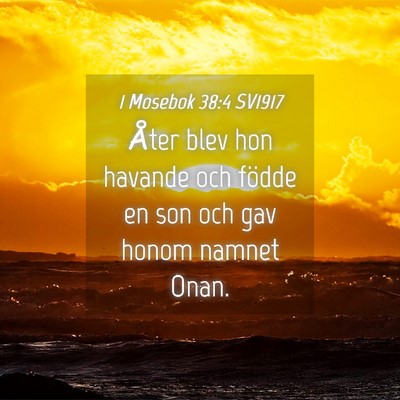 Picture 04 - 1 Mosebok 38:4 SV1917 - Åter blev hon havande och födde en son och gav - Bible Verse Picture