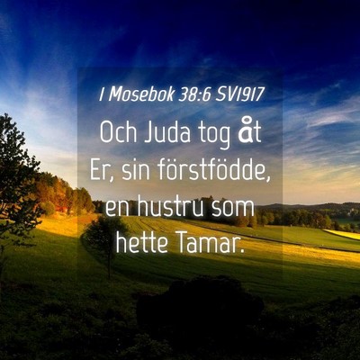 Picture 04 - 1 Mosebok 38:6 SV1917 - Och Juda tog åt Er, sin förstfödde, en hustru - Bible Verse Picture