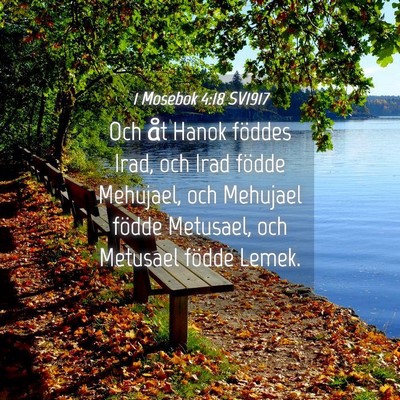 Picture 04 - 1 Mosebok 4:18 SV1917 - Och åt Hanok föddes Irad, och Irad födde - Bible Verse Picture