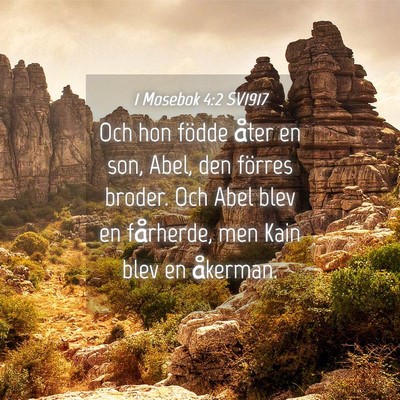 Picture 04 - 1 Mosebok 4:2 SV1917 - Och hon födde åter en son, Abel, den förres - Bible Verse Picture