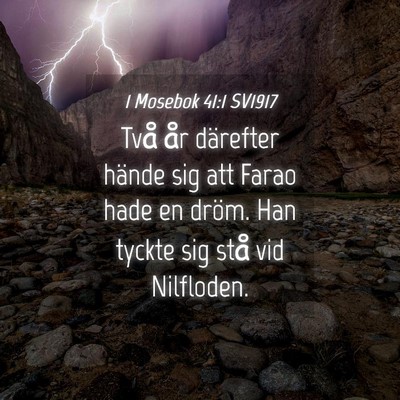 Picture 04 - 1 Mosebok 41:1 SV1917 - Två år därefter hände sig att Farao hade en - Bible Verse Picture