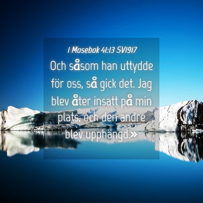 Picture 04 - 1 Mosebok 41:13 SV1917 - Och såsom han uttydde för oss, så gick det. - Bible Verse Picture