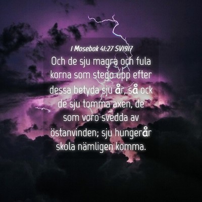 Picture 04 - 1 Mosebok 41:27 SV1917 - Och de sju magra och fula korna som stego upp - Bible Verse Picture