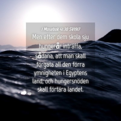 Picture 04 - 1 Mosebok 41:30 SV1917 - Men efter dem skola sju hungerår inträffa, - Bible Verse Picture
