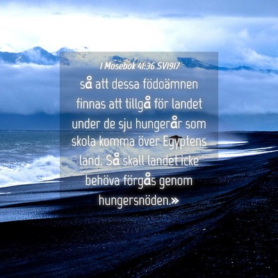 Picture 04 - 1 Mosebok 41:36 SV1917 - så att dessa födoämnen finnas att tillgå för - Bible Verse Picture