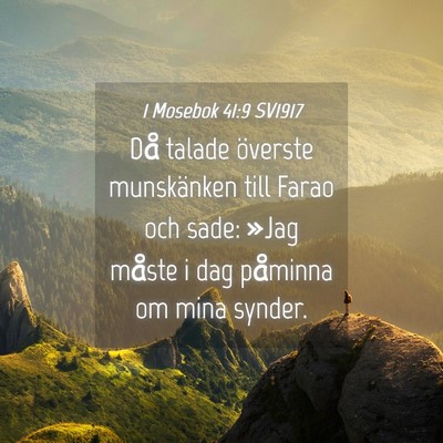 Picture 04 - 1 Mosebok 41:9 SV1917 - Då talade överste munskänken till Farao och - Bible Verse Picture