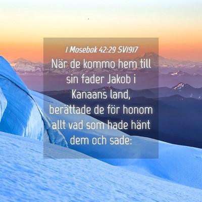 Picture 04 - 1 Mosebok 42:29 SV1917 - När de kommo hem till sin fader Jakob i Kanaans - Bible Verse Picture