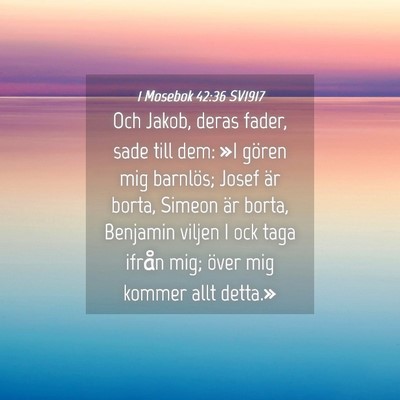 Picture 04 - 1 Mosebok 42:36 SV1917 - Och Jakob, deras fader, sade till dem: »I gören - Bible Verse Picture