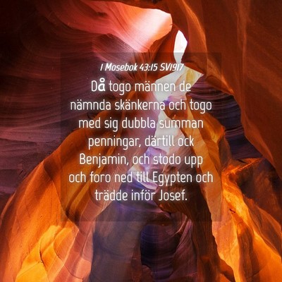 Picture 04 - 1 Mosebok 43:15 SV1917 - Då togo männen de nämnda skänkerna och togo - Bible Verse Picture