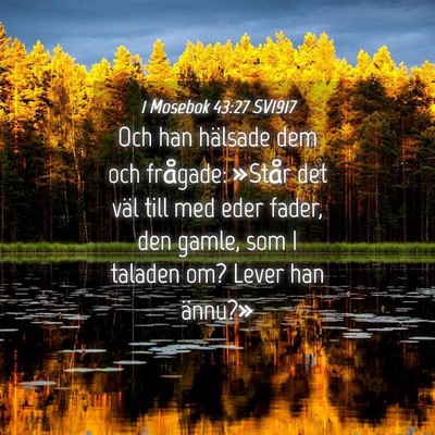 Picture 04 - 1 Mosebok 43:27 SV1917 - Och han hälsade dem och frågade: »Står det - Bible Verse Picture