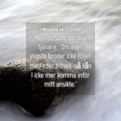 Picture 04 - 1 Mosebok 44:23 SV1917 - Men du sade till dina tjänare: 'Om eder yngste - Bible Verse Picture