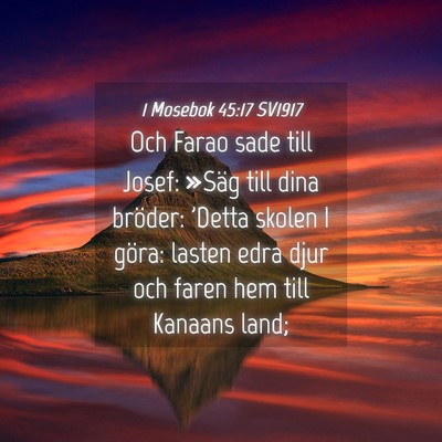 Picture 04 - 1 Mosebok 45:17 SV1917 - Och Farao sade till Josef: »Säg till dina - Bible Verse Picture