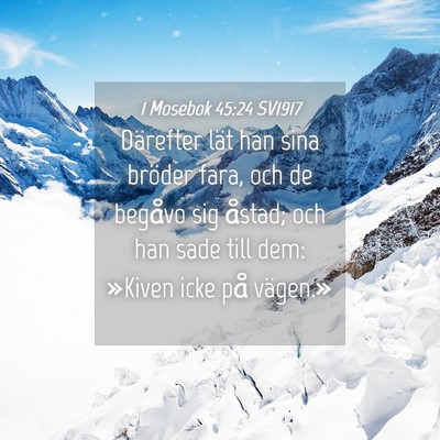 Picture 04 - 1 Mosebok 45:24 SV1917 - Därefter lät han sina bröder fara, och de - Bible Verse Picture