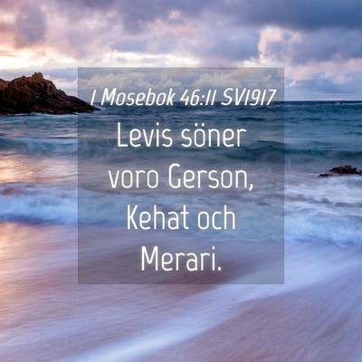 Picture 04 - 1 Mosebok 46:11 SV1917 - Levis söner voro Gerson, Kehat och - Bible Verse Picture