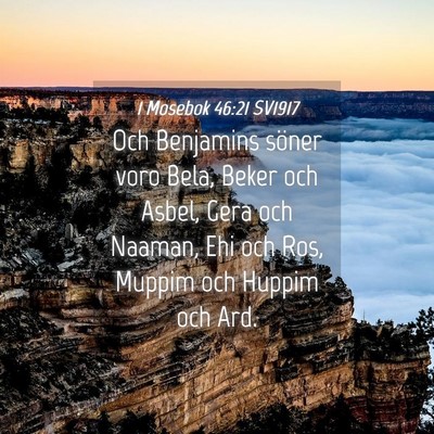 Picture 04 - 1 Mosebok 46:21 SV1917 - Och Benjamins söner voro Bela, Beker och Asbel, - Bible Verse Picture