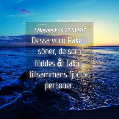 Picture 04 - 1 Mosebok 46:22 SV1917 - Dessa voro Rakels söner, de som föddes åt - Bible Verse Picture