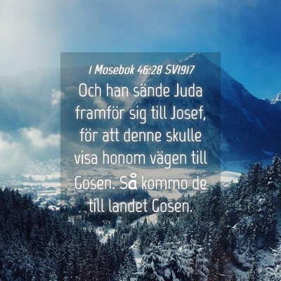 Picture 04 - 1 Mosebok 46:28 SV1917 - Och han sände Juda framför sig till Josef, för - Bible Verse Picture