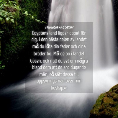 Picture 04 - 1 Mosebok 47:6 SV1917 - Egyptens land ligger öppet för dig; i den - Bible Verse Picture