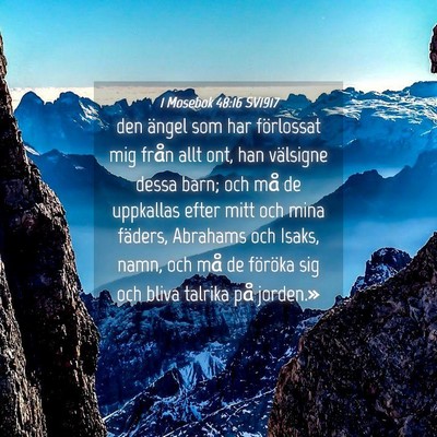 Picture 04 - 1 Mosebok 48:16 SV1917 - den ängel som har förlossat mig från allt ont, - Bible Verse Picture