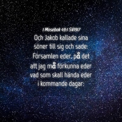 Picture 04 - 1 Mosebok 49:1 SV1917 - Och Jakob kallade sina söner till sig och sade: - Bible Verse Picture