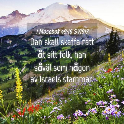 Picture 04 - 1 Mosebok 49:16 SV1917 - Dan skall skaffa rätt åt sitt folk, han såväl - Bible Verse Picture