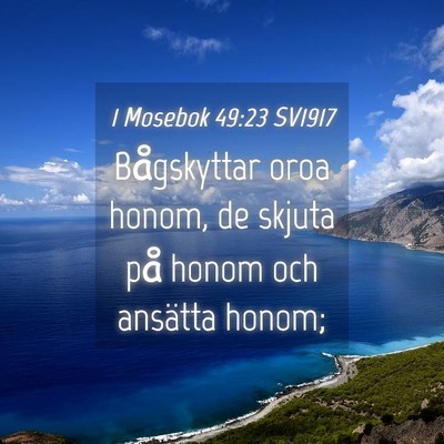 Picture 04 - 1 Mosebok 49:23 SV1917 - Bågskyttar oroa honom, de skjuta på honom och - Bible Verse Picture