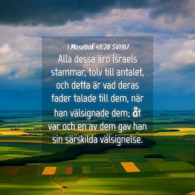 Picture 04 - 1 Mosebok 49:28 SV1917 - Alla dessa äro Israels stammar, tolv till - Bible Verse Picture