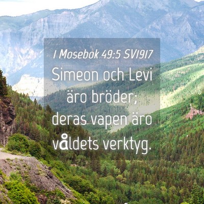 Picture 04 - 1 Mosebok 49:5 SV1917 - Simeon och Levi äro bröder; deras vapen äro - Bible Verse Picture