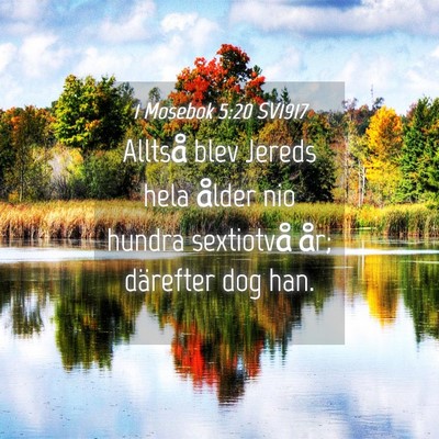 Picture 04 - 1 Mosebok 5:20 SV1917 - Alltså blev Jereds hela ålder nio hundra - Bible Verse Picture