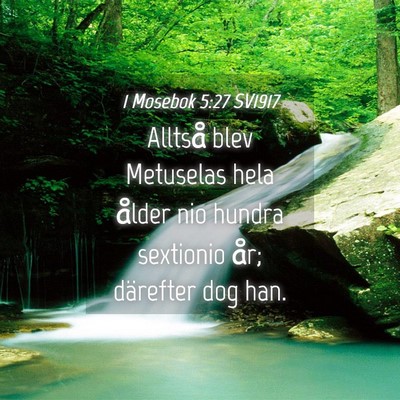 Picture 04 - 1 Mosebok 5:27 SV1917 - Alltså blev Metuselas hela ålder nio hundra - Bible Verse Picture