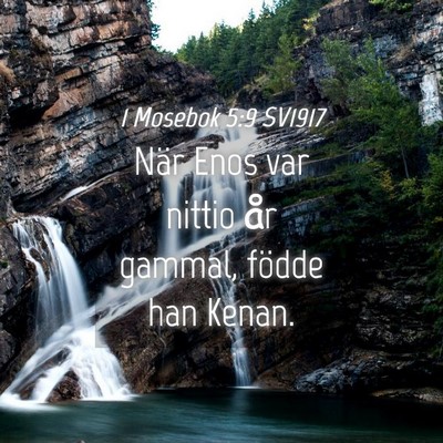 Picture 04 - 1 Mosebok 5:9 SV1917 - När Enos var nittio år gammal, födde han - Bible Verse Picture