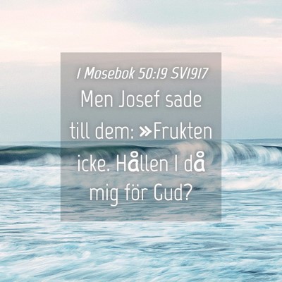 Picture 04 - 1 Mosebok 50:19 SV1917 - Men Josef sade till dem: »Frukten icke. Hållen - Bible Verse Picture