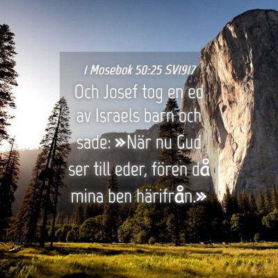 Picture 04 - 1 Mosebok 50:25 SV1917 - Och Josef tog en ed av Israels barn och sade: - Bible Verse Picture
