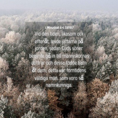 Picture 04 - 1 Mosebok 6:4 SV1917 - Vid den tiden, likasom ock efteråt, levde - Bible Verse Picture
