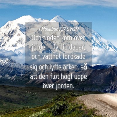 Picture 04 - 1 Mosebok 7:17 SV1917 - Och floden kom över jorden i fyrtio dagar, och - Bible Verse Picture