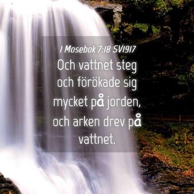 Picture 04 - 1 Mosebok 7:18 SV1917 - Och vattnet steg och förökade sig mycket på - Bible Verse Picture