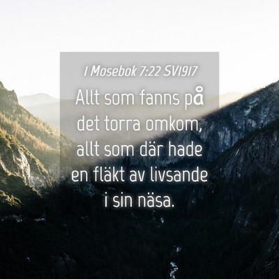 Picture 04 - 1 Mosebok 7:22 SV1917 - Allt som fanns på det torra omkom, allt som där - Bible Verse Picture