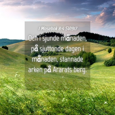 Picture 04 - 1 Mosebok 8:4 SV1917 - Och i sjunde månaden, på sjuttonde dagen i - Bible Verse Picture
