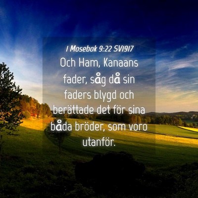 Picture 04 - 1 Mosebok 9:22 SV1917 - Och Ham, Kanaans fader, såg då sin faders blygd - Bible Verse Picture