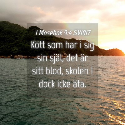 Picture 04 - 1 Mosebok 9:4 SV1917 - Kött som har i sig sin själ, det är sitt blod, - Bible Verse Picture