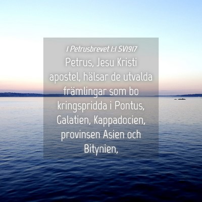 Picture 04 - 1 Petrusbrevet 1:1 SV1917 - Petrus, Jesu Kristi apostel, hälsar de utvalda - Bible Verse Picture