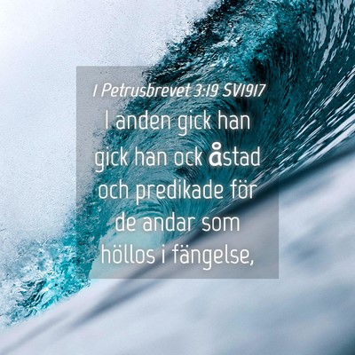 Picture 04 - 1 Petrusbrevet 3:19 SV1917 - I anden gick han gick han ock åstad och - Bible Verse Picture