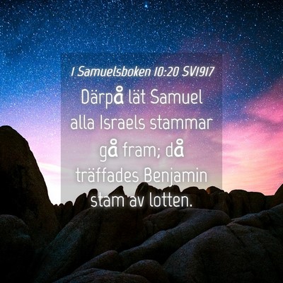 Picture 04 - 1 Samuelsboken 10:20 SV1917 - Därpå lät Samuel alla Israels stammar gå - Bible Verse Picture