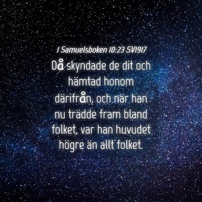 Picture 04 - 1 Samuelsboken 10:23 SV1917 - Då skyndade de dit och hämtad honom därifrån, - Bible Verse Picture
