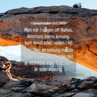 Picture 04 - 1 Samuelsboken 12:12 SV1917 - Men när I sågen att Nahas, Ammons barns konung, - Bible Verse Picture