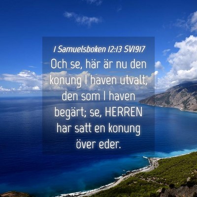Picture 04 - 1 Samuelsboken 12:13 SV1917 - Och se, här är nu den konung I haven utvalt, - Bible Verse Picture