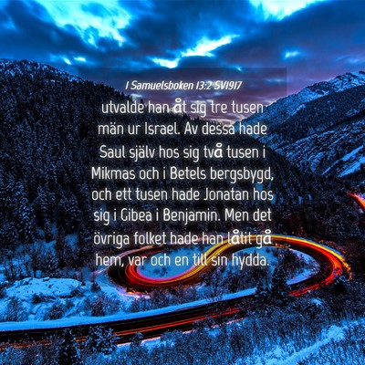 Picture 04 - 1 Samuelsboken 13:2 SV1917 - utvalde han åt sig tre tusen män ur Israel. Av - Bible Verse Picture