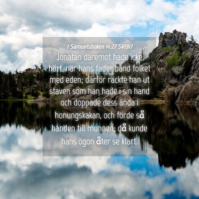 Picture 04 - 1 Samuelsboken 14:27 SV1917 - Jonatan däremot hade icke hört, när hans fader - Bible Verse Picture