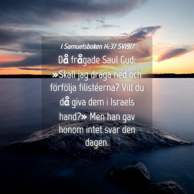 Picture 04 - 1 Samuelsboken 14:37 SV1917 - Då frågade Saul Gud: »Skall jag draga ned och - Bible Verse Picture